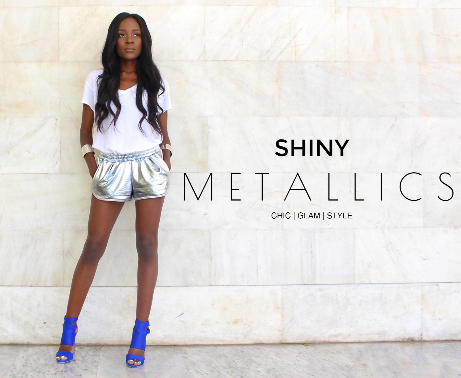 Metallic shorts outlet silver