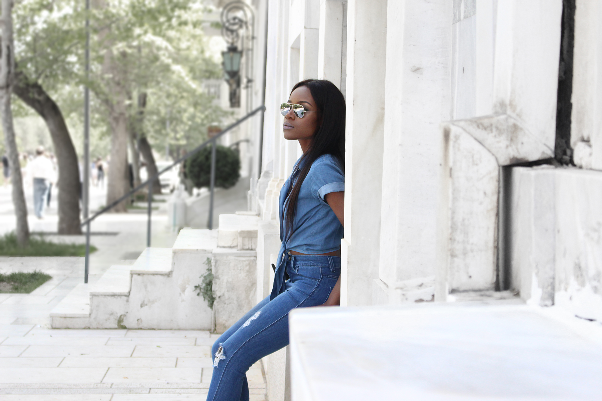 canadian tuxedo  Denim fashion, Denim chic, Denim shirt outfit