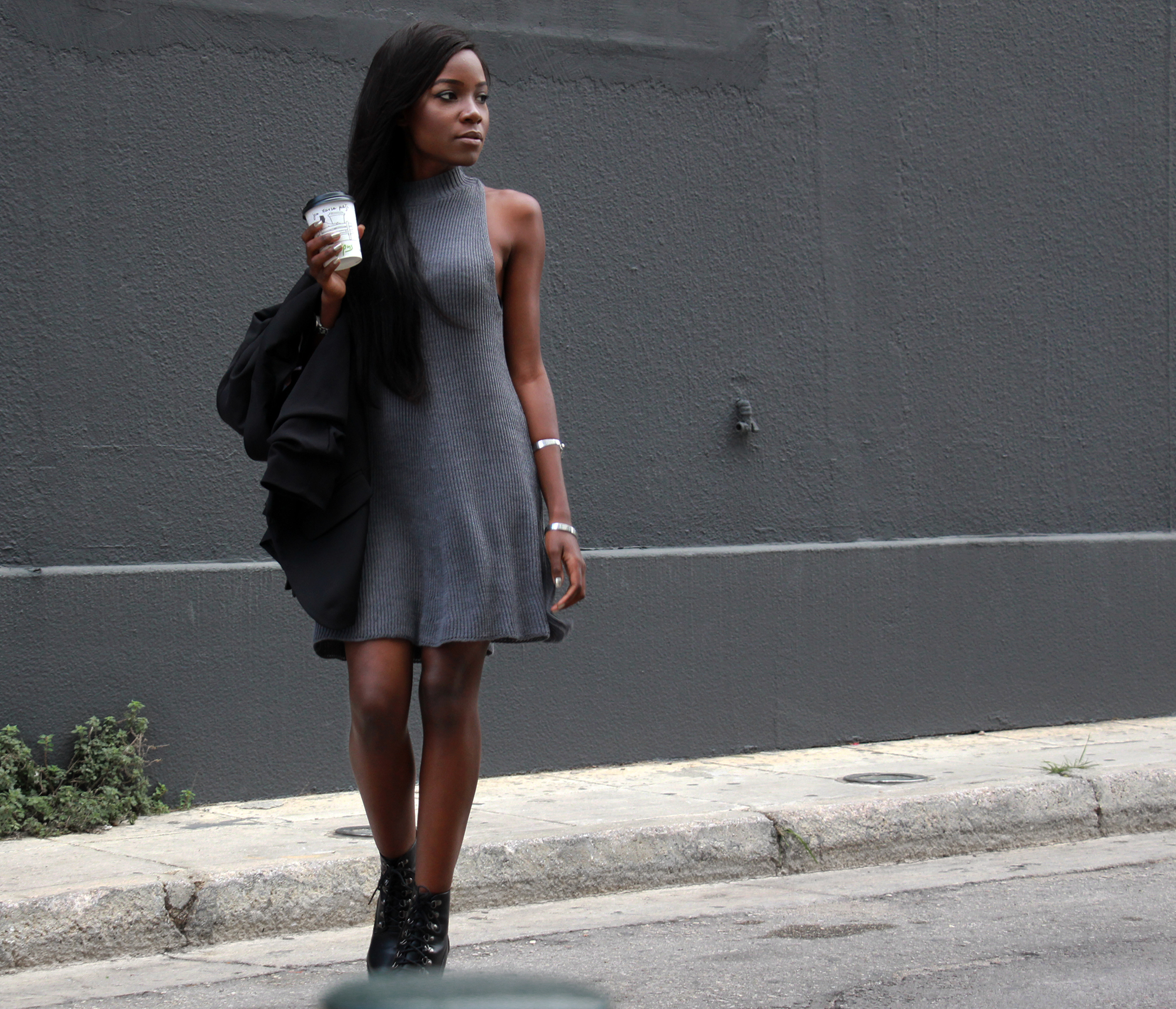 grey-dress-black-blazer-outfit