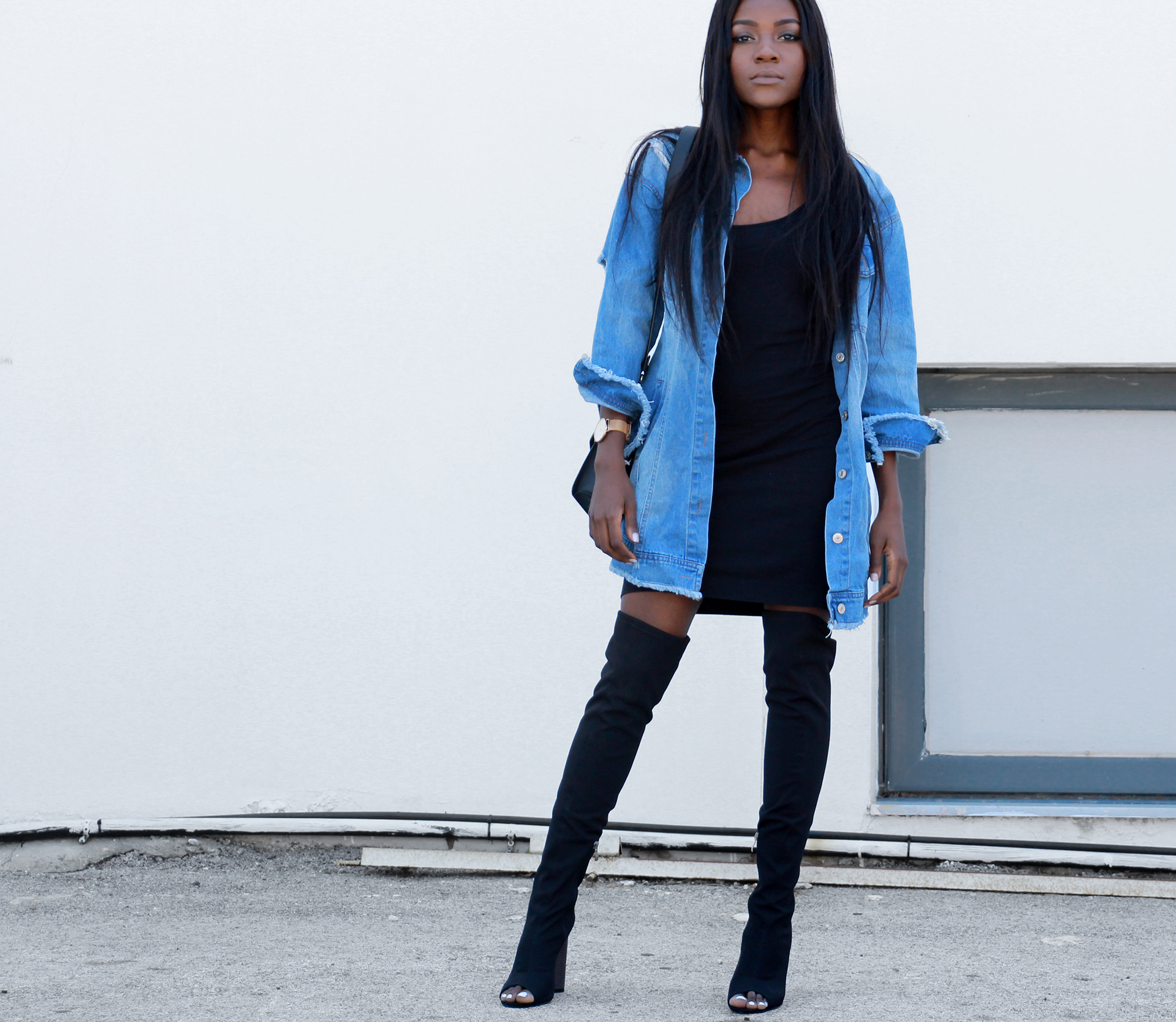 Wearing oversized denim jacket sale