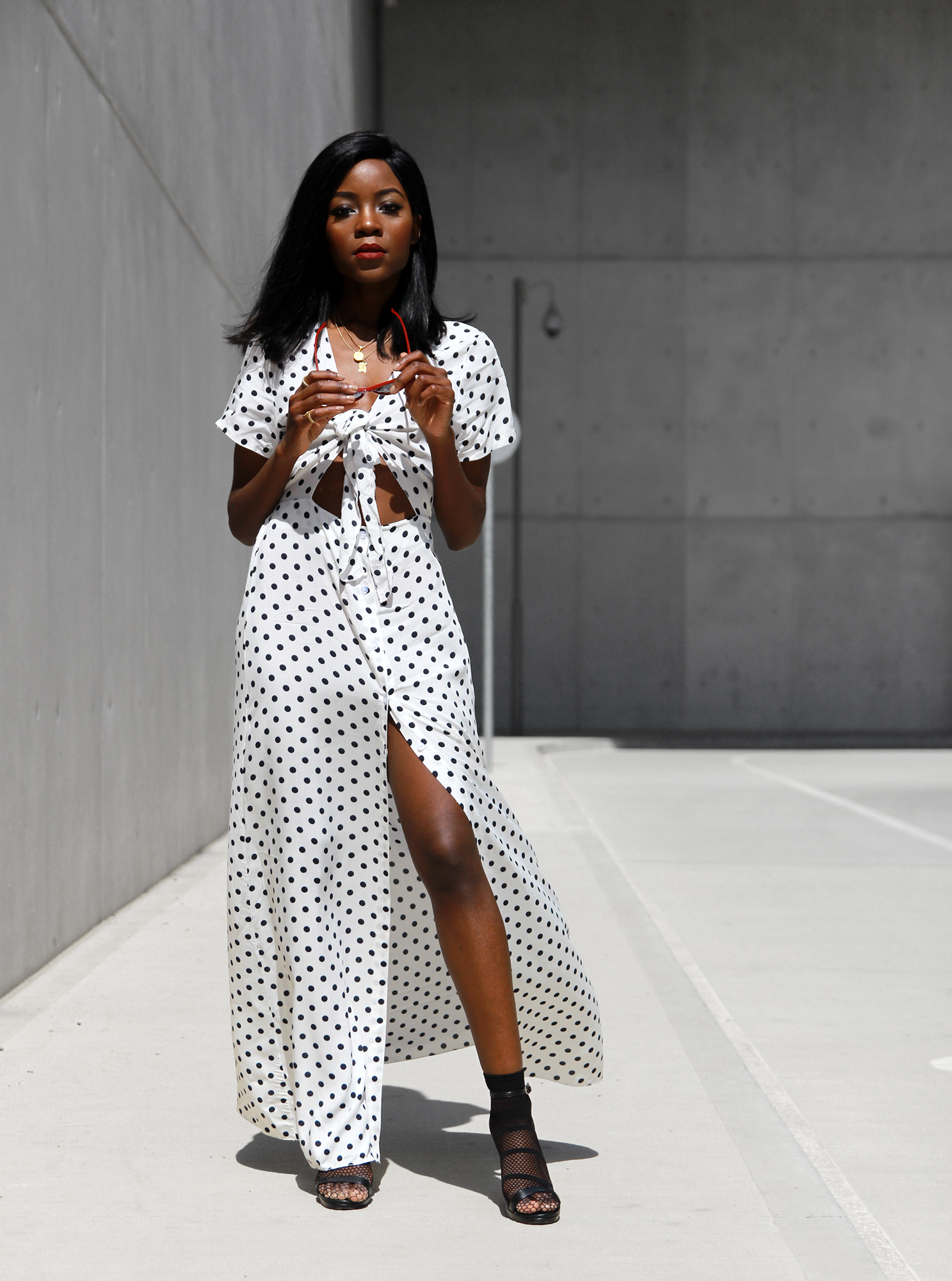 white-polka-dot-dress