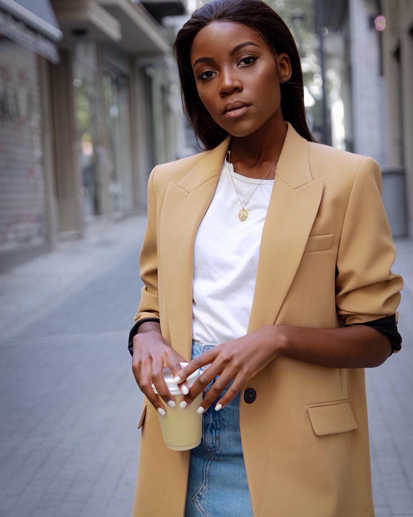 Tan blazer shop outfit